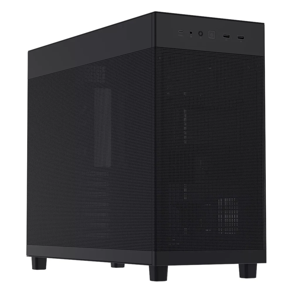 Asus Prime AP303 Mesh Mid-Tower ATX Case, Mesh Panel Design, Full-Size GPU Support, USB 3.2 Gen 2, Black, 1 Year Warranty