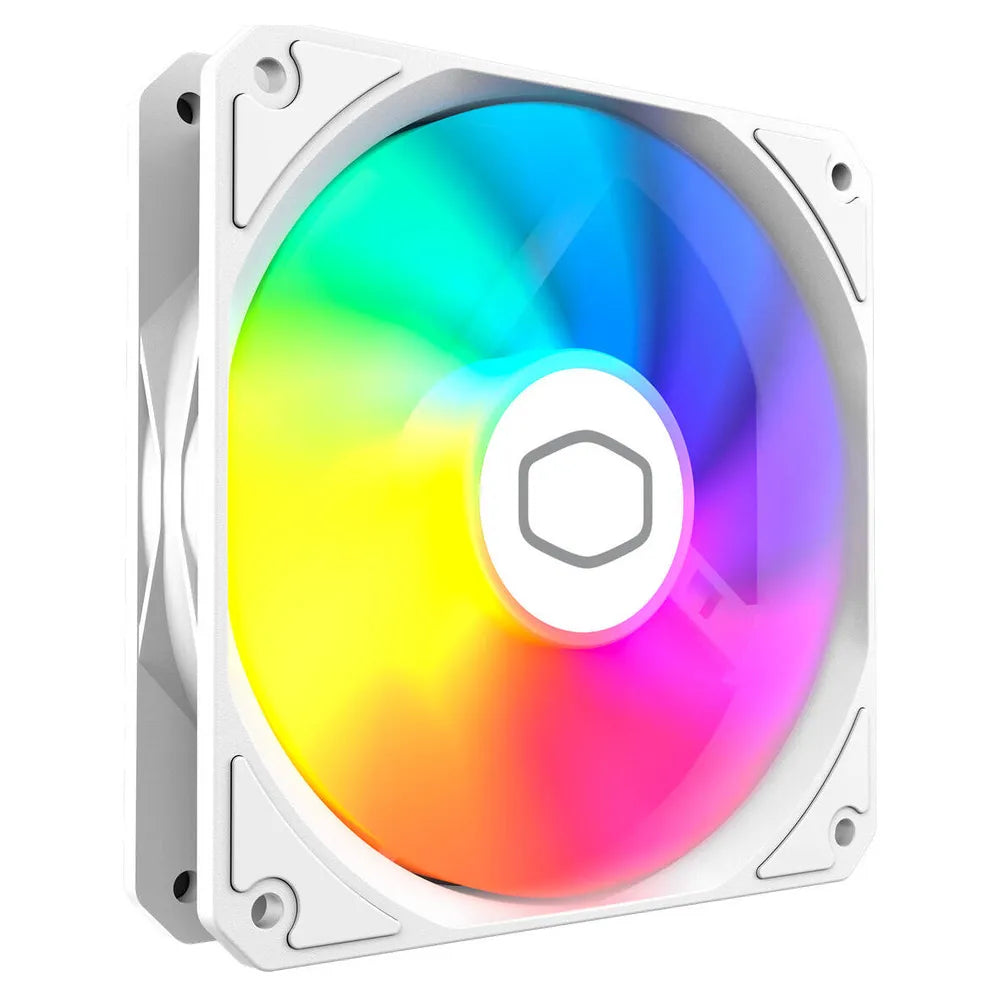 Cooler Master MasterFan MF 120 Lite Series Case Fan, Pack Of 3, Sleeve Bearing, 120mm Fan Size, 1750 rpm Fan Speed, White, 1 Year Warranty