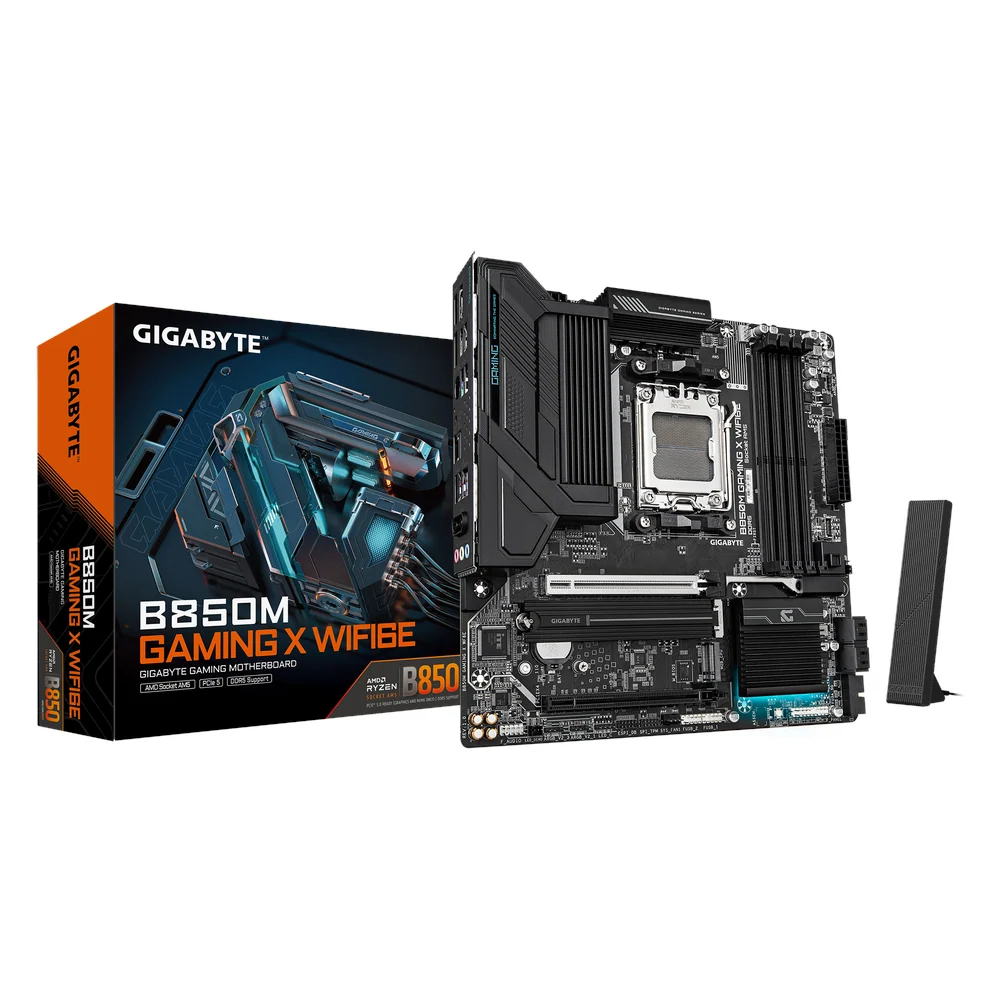 Gigabyte B850M Gaming X WF6E Micro ATX Motherboard, AMD AM5 Socket, DDR5, Wi-Fi 6E, Realtek 2.5GbE LAN, HDMI, DisplayPort, 1 Year Warranty