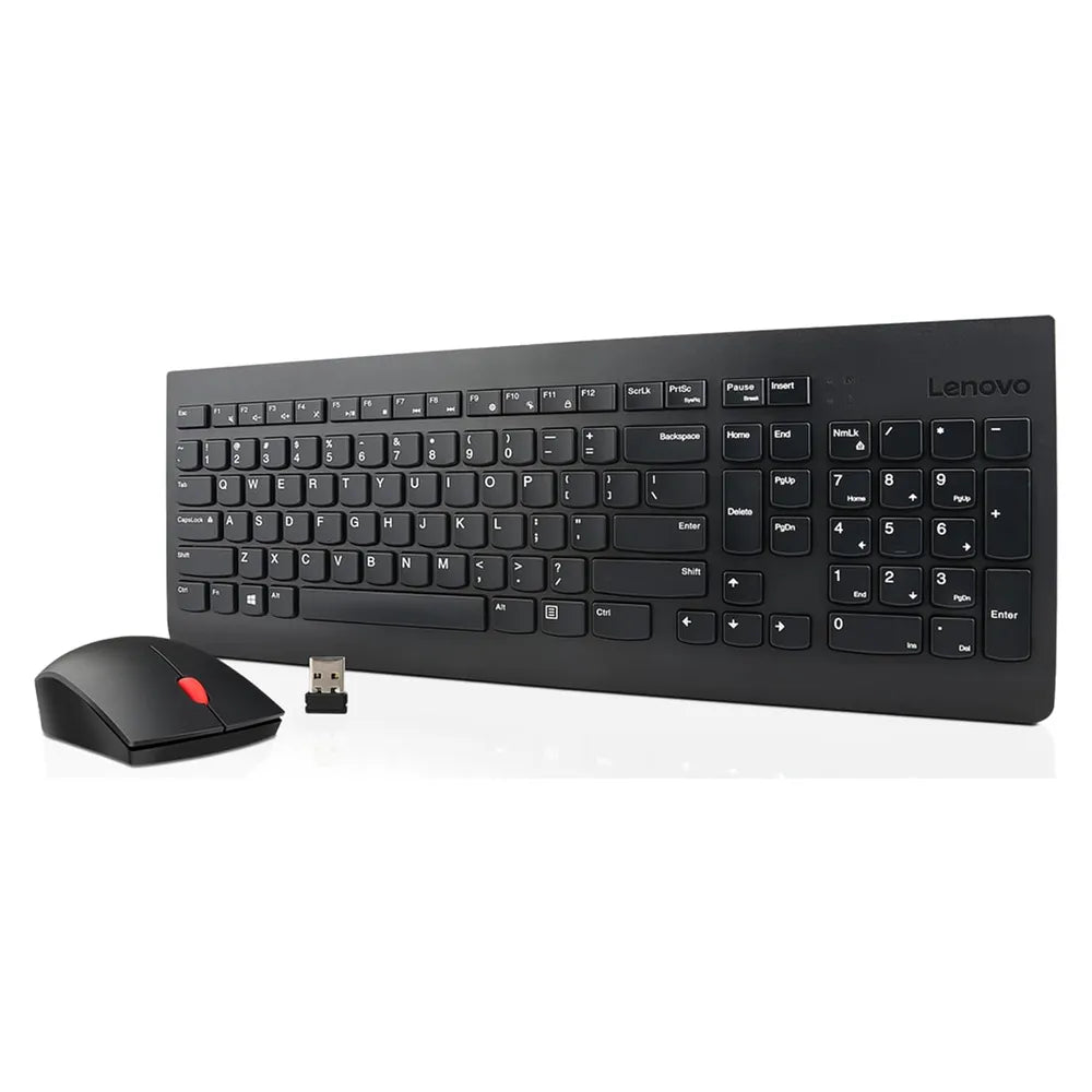 Lenovo 510 Wireless Keyboard & Mouse Combo, 2.4Ghz Wireless Nano Reciever, 3-Zone Keyboard Layout, 1200 DPI Optical Mouse Sensor, Up to 12 months Battery Life, Black, 1 Year Warranty
