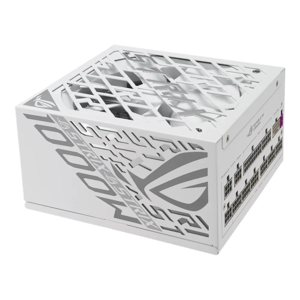 Asus ROG Strix 80 Plus Platinum Power Supply, 1000W, Fully Modular, ATX, PCIe 5.1 Ready, 0dB Technology, White, 1 Year Warranty