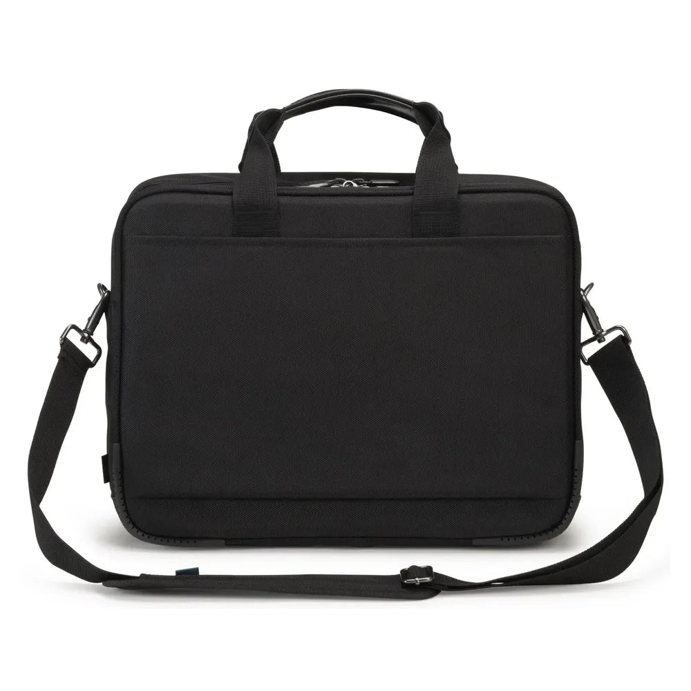Dicota Eco Top Traveller Pro, Fits up to 15.6" Laptops, Nylon & EVA Construction, Waterproof Design, Padded Notebook Compartment, Adjustable Padded Shoulder Strap, Zippered & Slip Pockets, Molded Hand Grip, Black, 1 Year Warranty