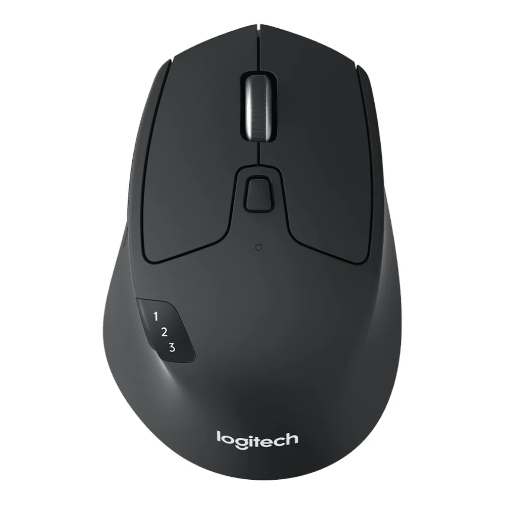 Logitech M720 Triathlon Wireless Mouse, 1000 DPI Optical Sensor, 8 Buttons, Hyper-Fast Scrolling, Bluetooth & Unifying Receiver, Up to 24 Months Battery Life, Black, 1 Year Warranty