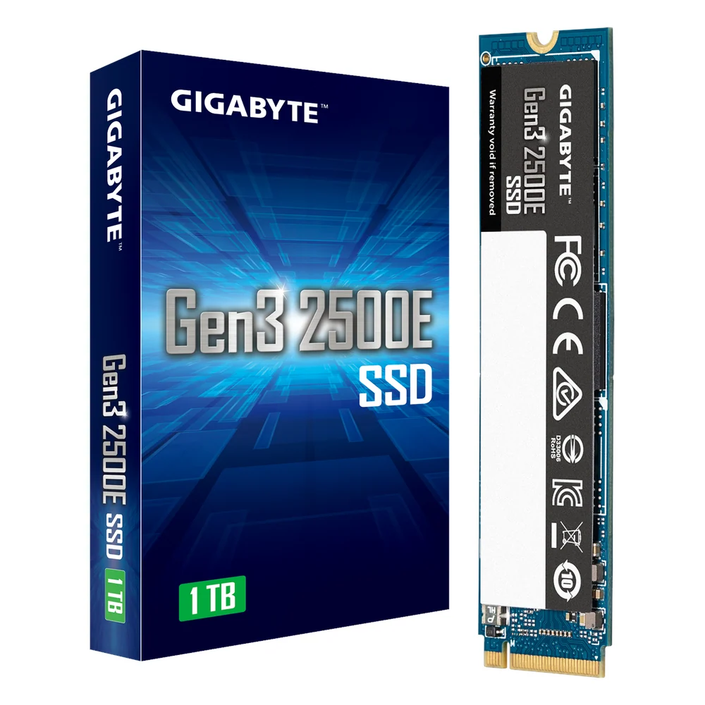 Gigabyte Gen3 2500E 1TB M.2 NVMe PCIe 3.0 SSD, Up to 2400 MB/s Speed, 240 TBW Endurance, 1 Year Warranty