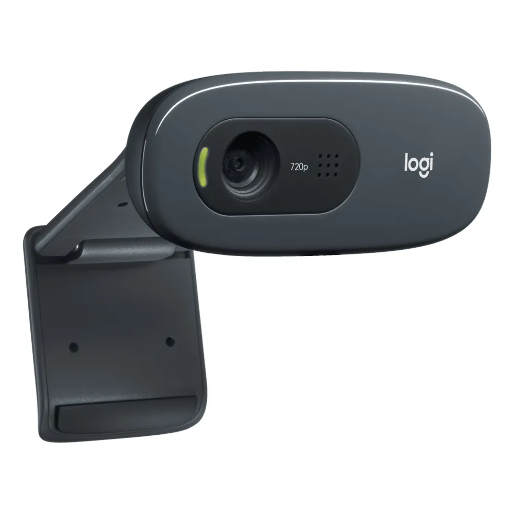 Logitech C270 HD Webcam, 720p/30fps Resolution, 0.9 MegaPixel Camera, 1.5 m Cable Length, Universal mounting clip, 1 Year Warranty