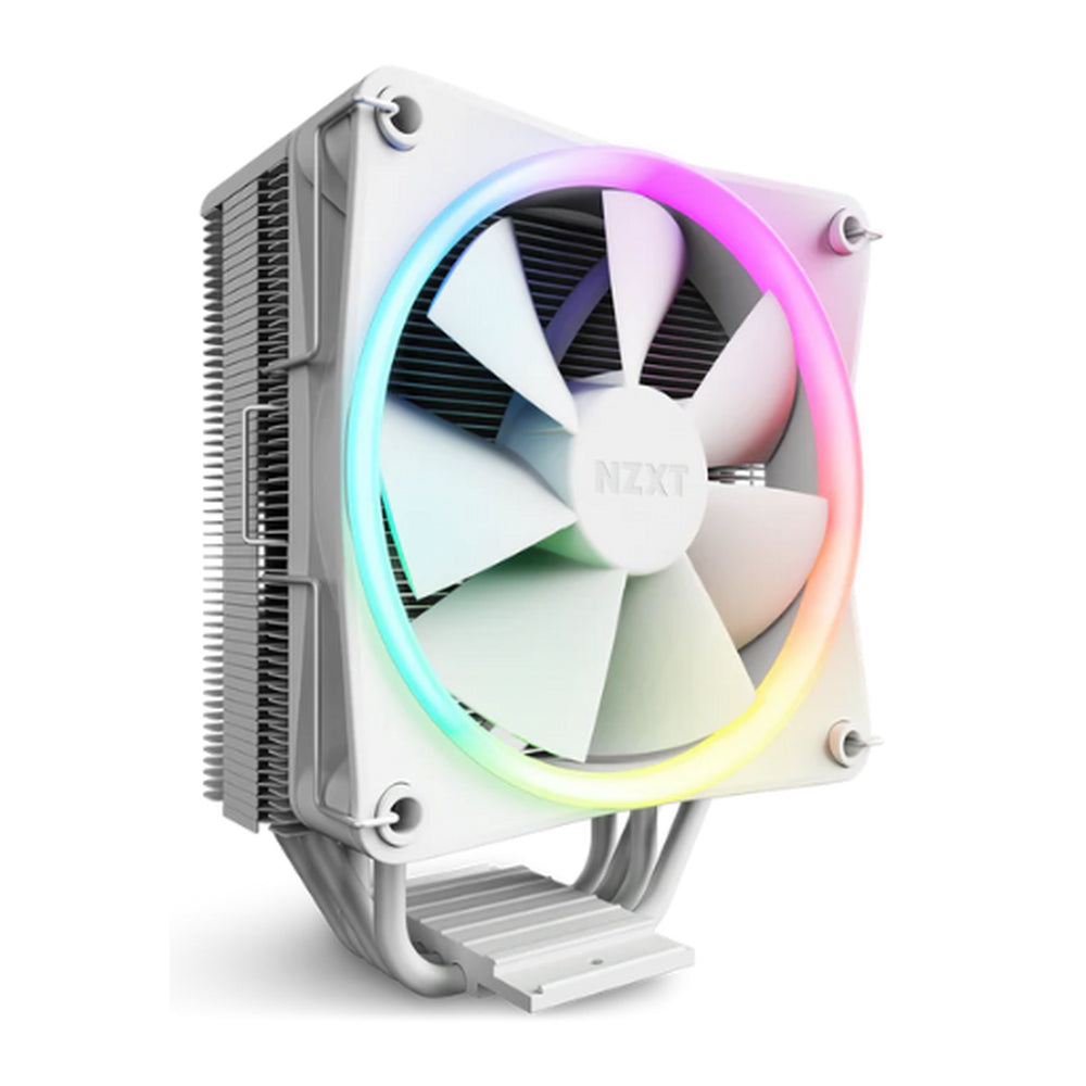 NZXT T120 RGB Air Cooler, 4 x Copper Heatpipes, Supports Intel, AMD Sockets, F120 RGB Fan, White, 1 Year Warranty