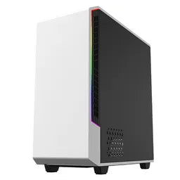GameMax T802 Panda Mid Tower PC Casing, Tempered Glass Side Panel, 1 x Pre-installed ARGB Fan, Rainbow+PWM V2.0 Controller, USB 3.0, White, 1 Year Warranty
