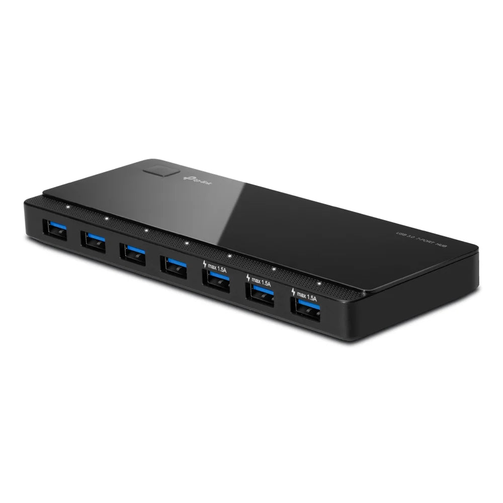TP-Link UH700 USB 3.0 7-Port Hub, 24W External Power Adapter, 5Gbps Data Transfer, Individual LED Indicators, Global Power Button, 1 Year Warranty