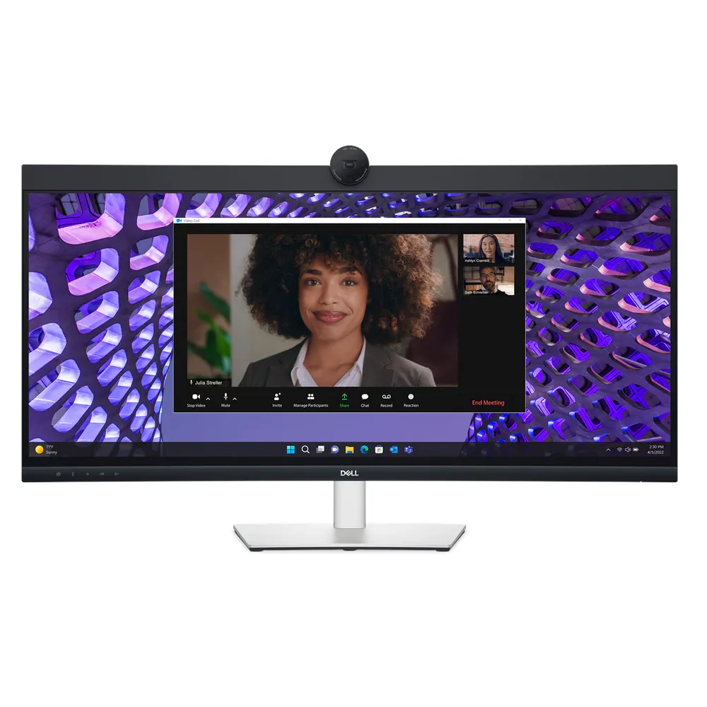 DELL P3424WEB 34" WQHD(3440 x 1440) Curved Video Conferencing Monitor, Anti-glare, HDMI, DP, RJ-45, USB-C, Height/Tilt/Swivel, Adjustable, 3 Year warranty
