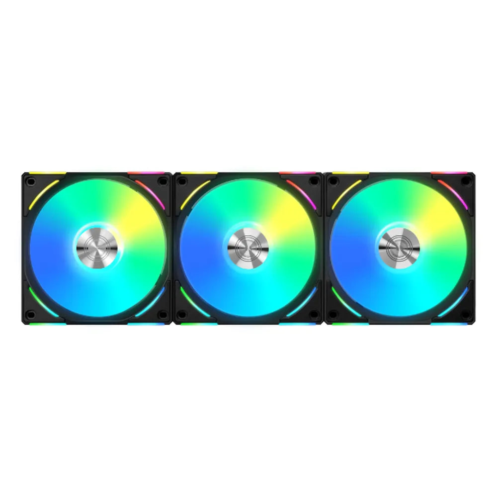 Lian Li UNI FAN AL120 V2 Case Fans with RGB Controller, Pack Of 3, Fluid Dynamic Bearing, 120mm Fan Size, 2000 rpm Fan Speed, Daisy-Chain Design, L-Connect 3 Software Support, White, 1 Year Warranty
