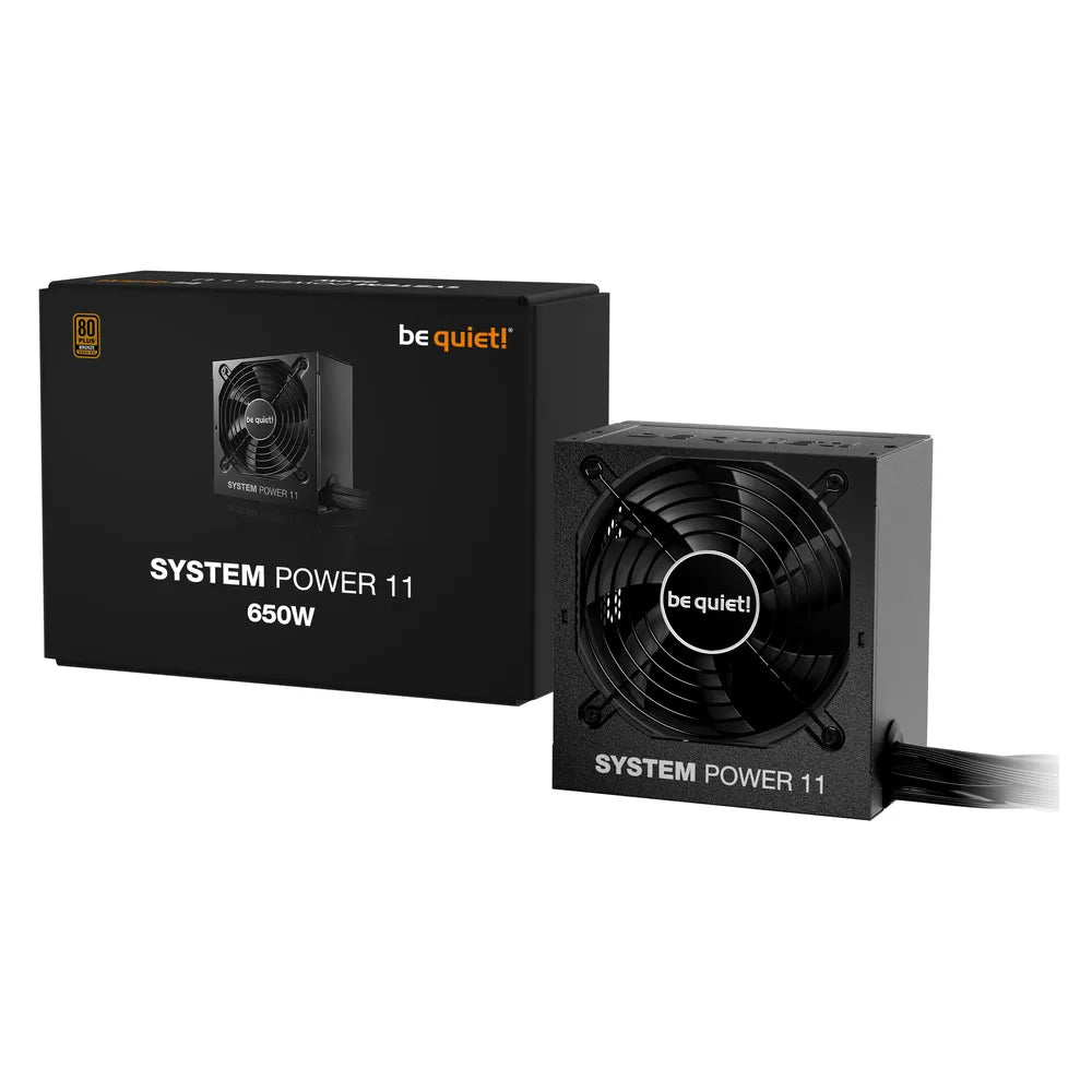Be Quiet! System Power 11 650W 80 Plus Bronze Power Supply, 650W, Non Modular, ATX, Intel ATX 3.0 Certified, Black, 1 Year Warranty