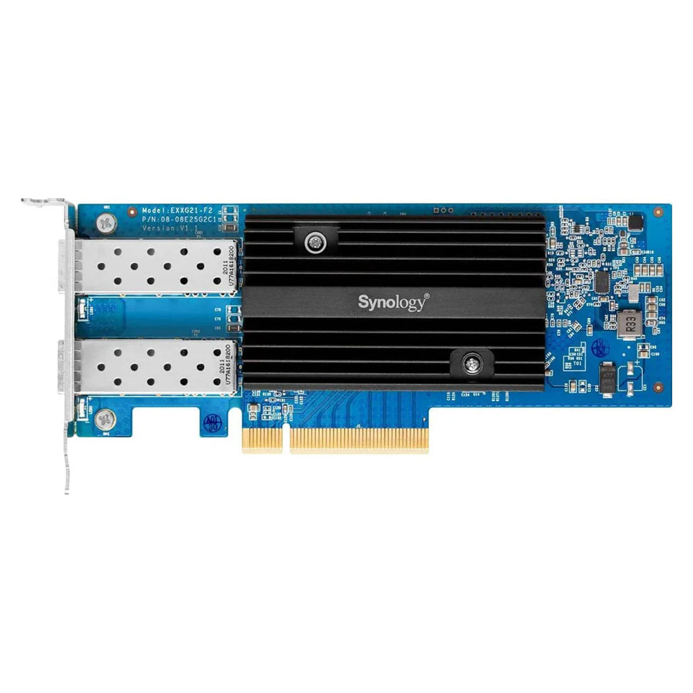 Synology Dual-Port 10GbE SFP+ PCIe 3.0 Network Adapter Card, 2 x SFP+ Ports, Up to 10 Gbps Per Port, Black, 1 Year Warranty