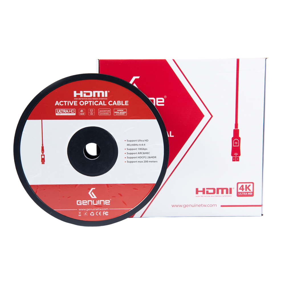 Genuine HDMI To HDMI Fiber Optic Cable, Version 2.0, Supports 4K, Cable Length 15M, 1 Year Warranty