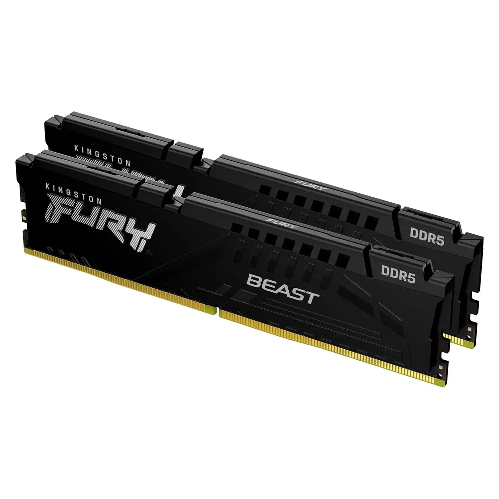 Kingston Fury Beast Memory Kit, 32GB (2x16GB), DDR5 DRAM, 6000 MT/s, CL-36, 1 Year Warranty
