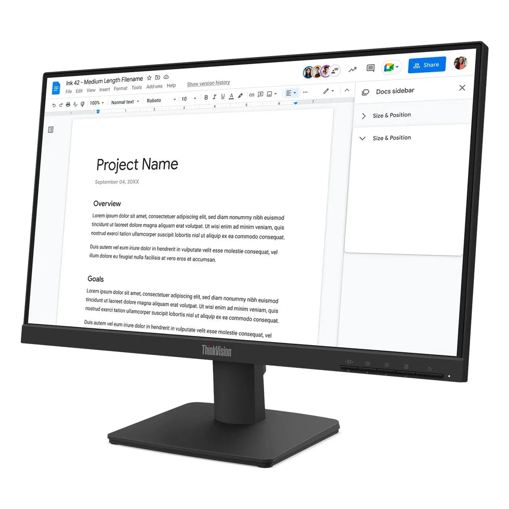 Lenovo ThinkVision S22e-40 Monitor, 21.5" FHD (1920 x 1080) Resolution, 100Hz, Anti-glare, 4ms (GtG) Response Time, HDMI, VGA, Tilt Adjustable Stand, Black, 3 Year Warranty