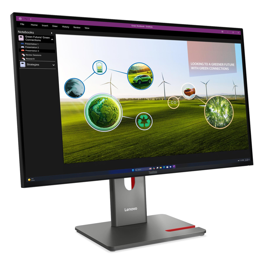 Lenovo ThinkVision P27Q-40 27" QHD (2560 x 1440) Monitor, 120Hz Refresh Rate, Anti-glare, USB-C, HDMI, DP, Height/Tilt/Swivel/Pivot, Adjustable, 3 Year Warranty