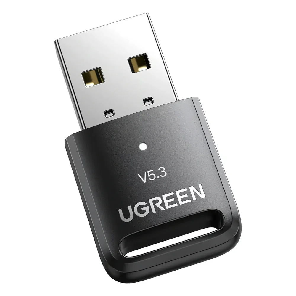 Ugreen Bluetooth 5.3 USB Adapter, Bluetooth 5.3, USB 2.0 Interface, Up to 20 Meters Range, Realtek RTL8761BUV Chipset, Built-in Internal Antenna, ABS Plastic Design, Black, 1 Year Warranty