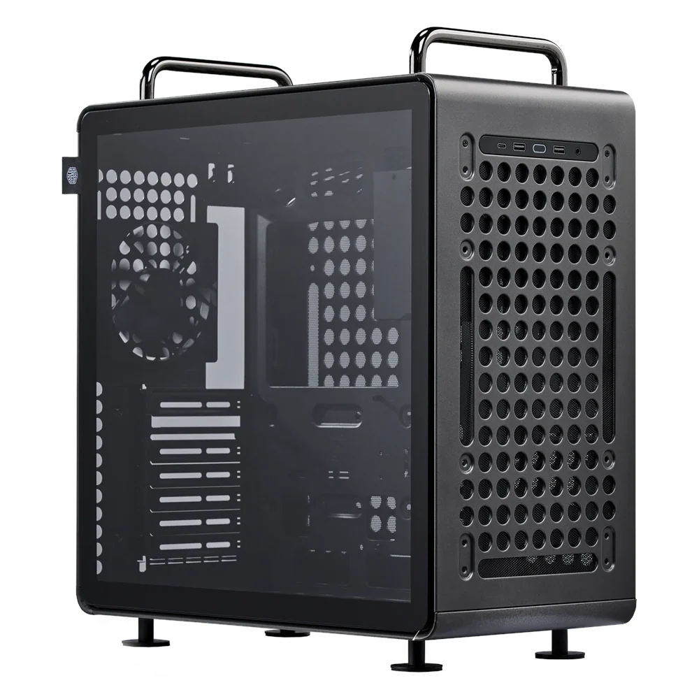 Cooler Master Qube 540 Stardust Iron Mid Tower PC Casing, Tempered Glass Left Side Panel, Flexible Orientation Design, USB 3.2 Gen 2x2 Type-C & USB 3.0, Black, 1 Year Warranty