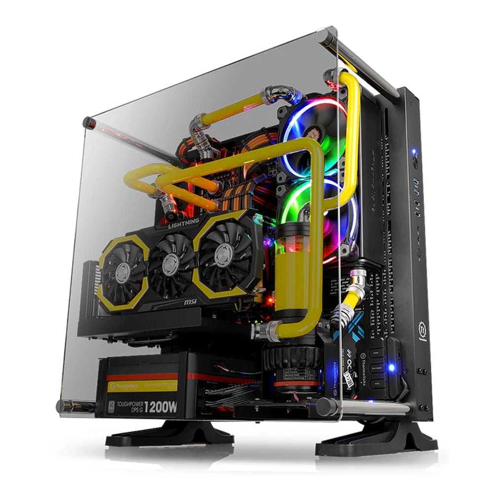 Thermaltake Core P3 TG Black Wall Mount Mid Tower PC Casing, Tempered Glass Panel, 3-Way Placement Layout, Versatile GPU & PSU Orientation, USB 3.0 & USB 2.0, Black, 1 Year Warranty