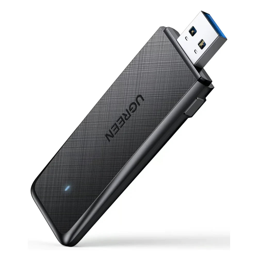 Ugreen AC1300 Wireless Dual-Band USB Adapter, USB 3.0 Interface, WiFi 5, Up to 1300Mbps Speed, External High-Gain Antenna, Black, 1 Year Warranty