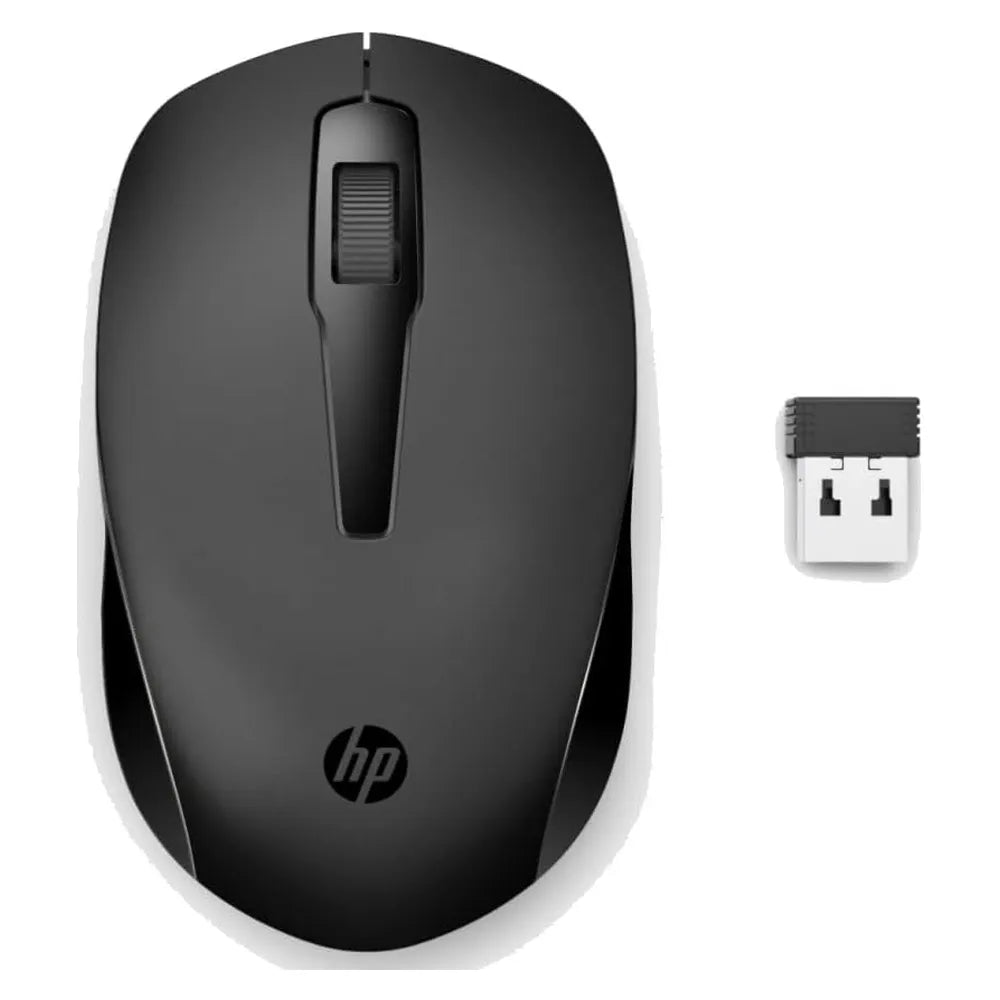 HP 150 Wireless Optical USB Mouse, Wireless Connectivity, Up to 1600 DPI, Red Optical Sensor, 3 Buttons, Scroll Wheel, Up To 10-months Battery life, Black, 1 Year Warranty