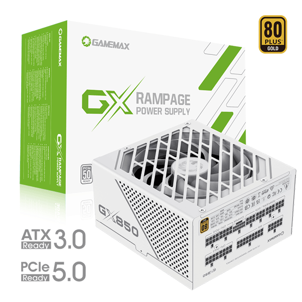 POWER SUPPLY 850W GAMEMAX GX850 PRO GOLD ATX3,PCIe 5 WHITE