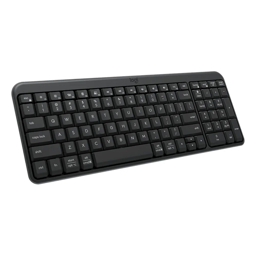 Logitech K250 Compact Bluetooth Wireless Keyboard, Compact Layout with Number Pad, 12 months Battery life, 10m Wireless range, Black, 1 Year Warranty