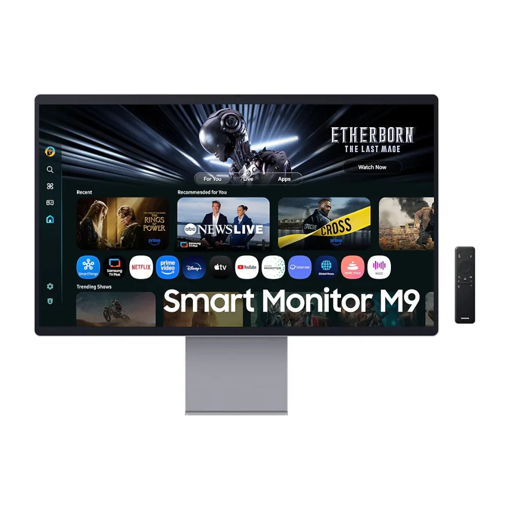 Samsung M9 32" 4K UHD Smart Monitor, OLED, 165Hz Refresh Rate, 0.03ms Response Time, HDMI & DisplayPort, Smart TV Apps, Built-in Speakers, Tilt/Pivot/Height Adjustment, White, 1 Year Warranty