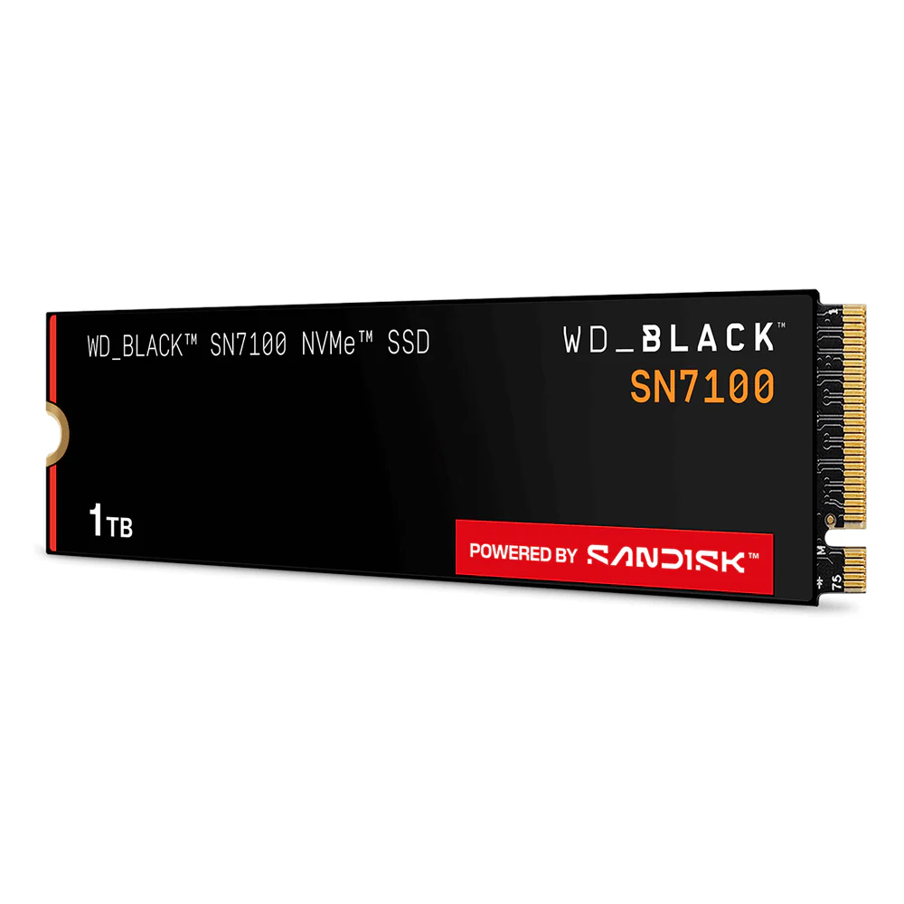 Western Digital WD_BLACK SN7100 1TB Internal SSD, M.2 2280, PCIe 4.0 NVMe, Up to 7250 MB/s Read & 6900 MB/s Write, Up to 2400 TBW Endurance, 1 Year Warranty
