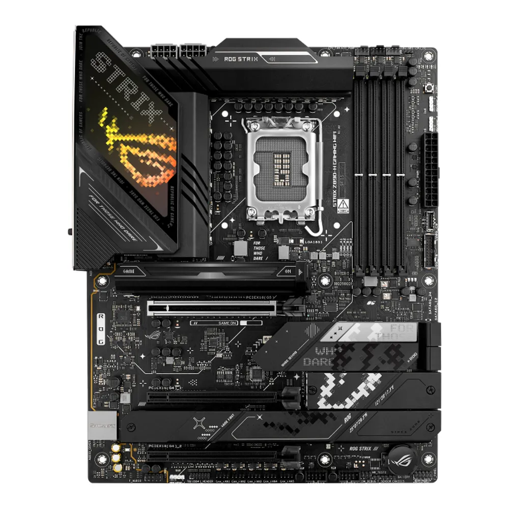 Asus ROG STRIX Z890-H WIFI Gaming Motherboard, LGA1851 Socket, ATX Form Factor, DDR5 Ram, PCIe 5.0, USB 20Gbps, HDMI, VGA, Wi-Fi 7, Bluetooth, Realtek 5Gb Ethernet, AI Networking II, Aura Sync, 1 Year Warranty