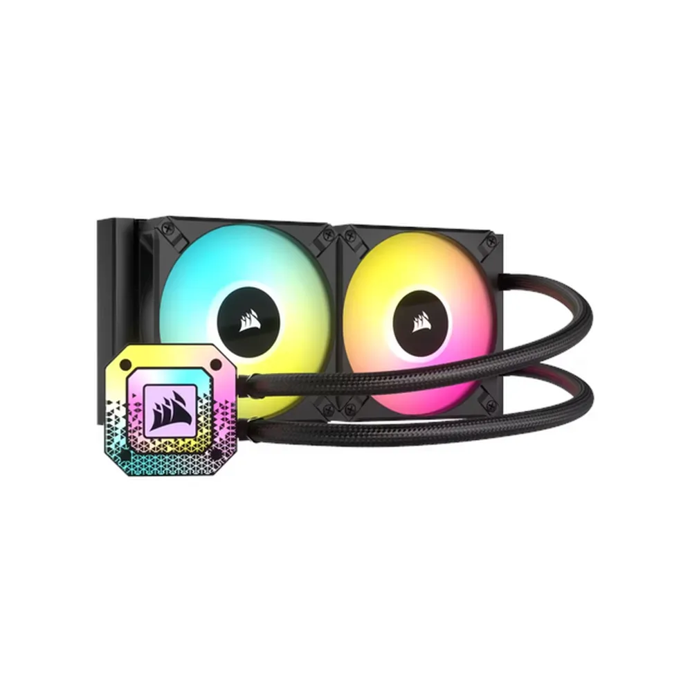 Corsair iCUE H100i Elite Capellix XT AIO RGB Liquid Cooler, 240mm Radiator, Supports Intel, AMD Sockets, Black, 1 Year Warranty