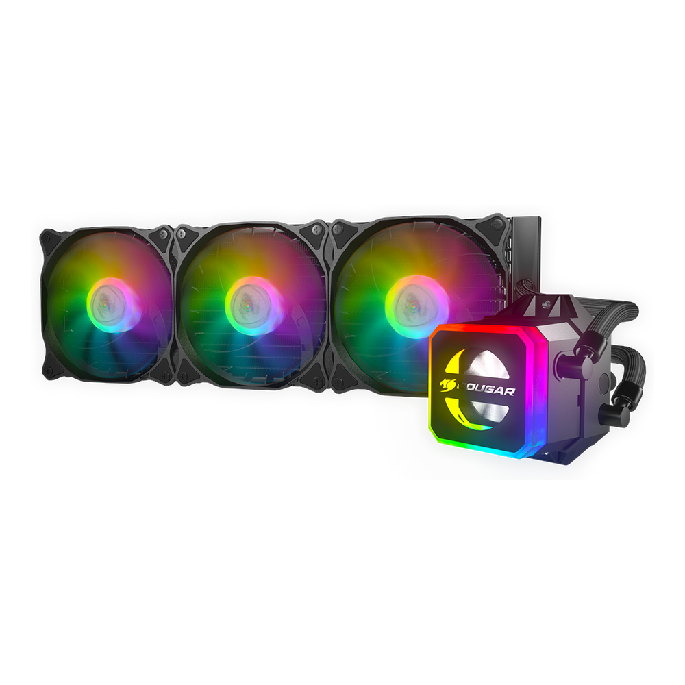 Cougar Helor 360 ARGB Liquid Cooler, Vortex Omega 120 RGB Fans, Supports Intel, AMD Sockets, Black, 1 Year Warranty