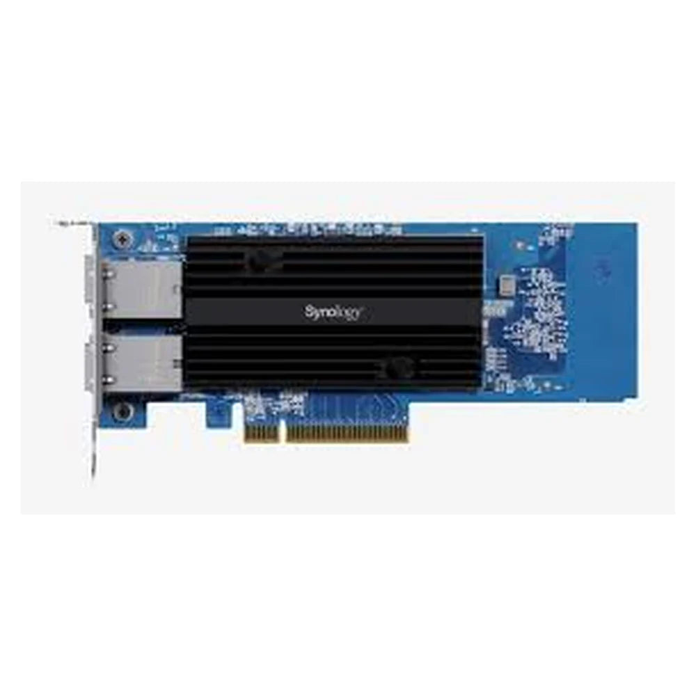 Synology Dual-Port 10GbE RJ45 PCIe 3.0 Network Adapter Card, 2 x RJ45 Copper Ports, 10 Gbps / 1 Gbps Per Port, Black, 1 Year Warranty