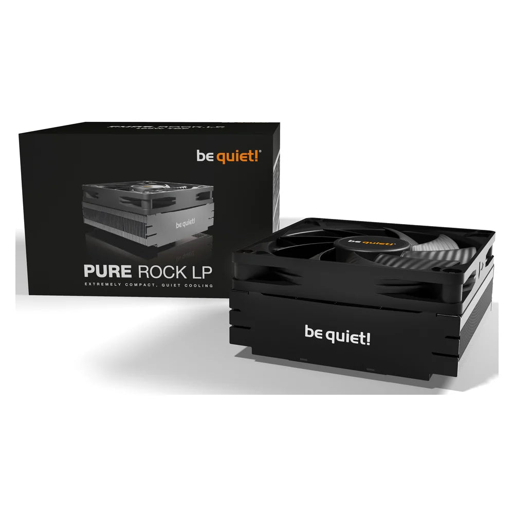 be quiet! Pure Rock LP Black Low Profile Air CPU Cooler, 92mm PWM Fan, 45mm Height, Aluminum Fins, Intel & AMD Socket Compatibility, Black, 1 Year Warranty