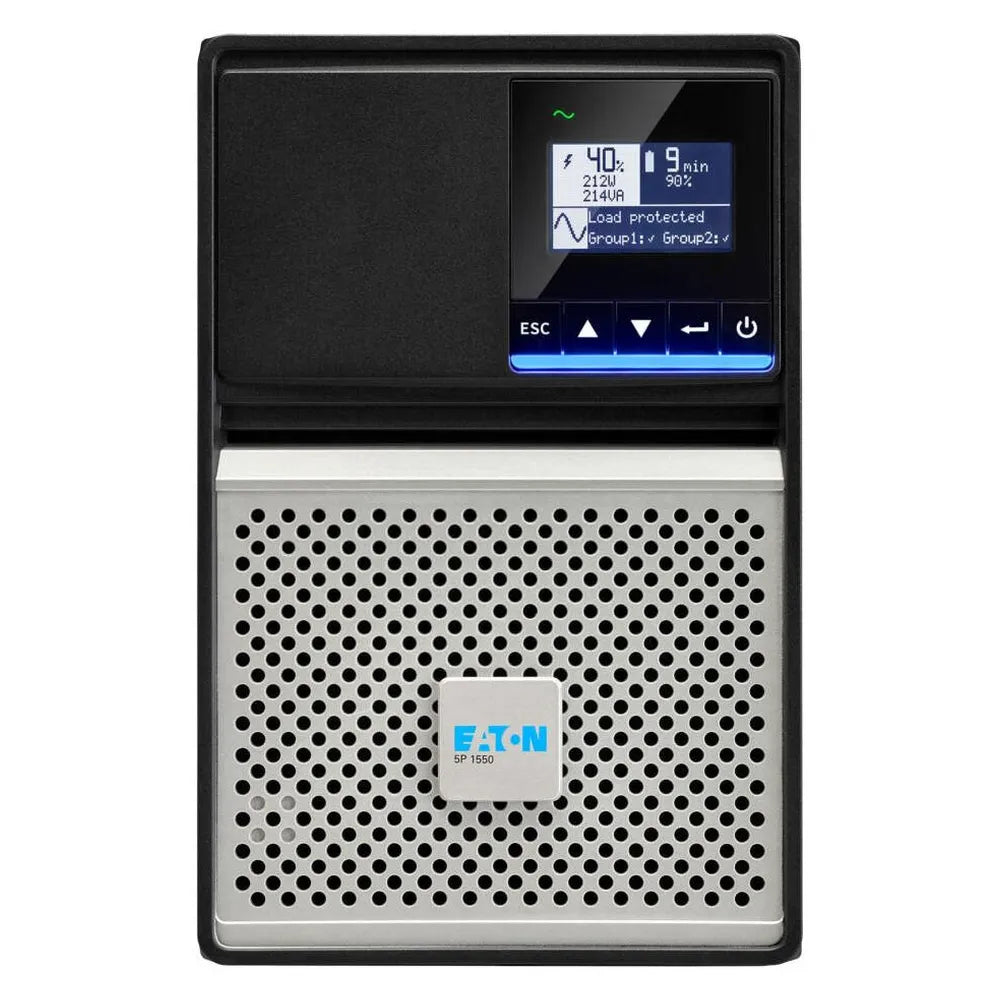Eaton 5P Gen 2 UPS, 1550 VA, 1350 W, Tower Form Factor, Sine Wave Output Waveform, C14 Input Connection, Multilingual Graphical LCD Display, Lead-Acid Maintenance-Free Battery, 1 Year Warranty