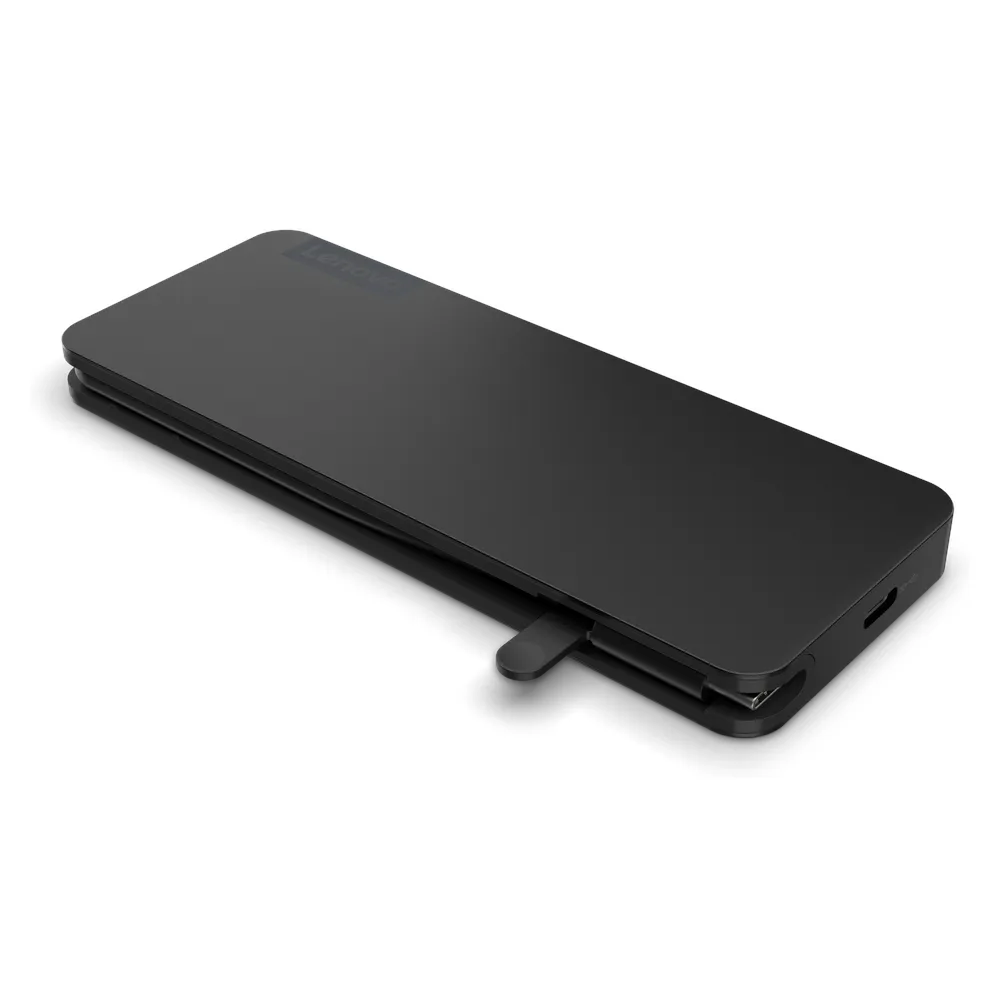 Lenovo Slim Travel Dock USB-C Docking Station, 65W Power Delivery, 4K Display Support, HDMI, USB-A, USB-C 3.2, Black, 1 Year Warranty