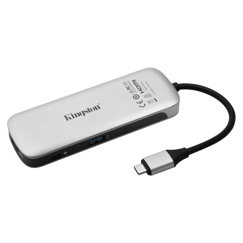 Kingston Nucleum 7-in-1 USB-C Hub, 60W Power Delivery Pass-Through, 4K HDMI, USB-A, USB-C Data, SD/TF Card Readers, Rugged Aluminum, 1 Year Warranty