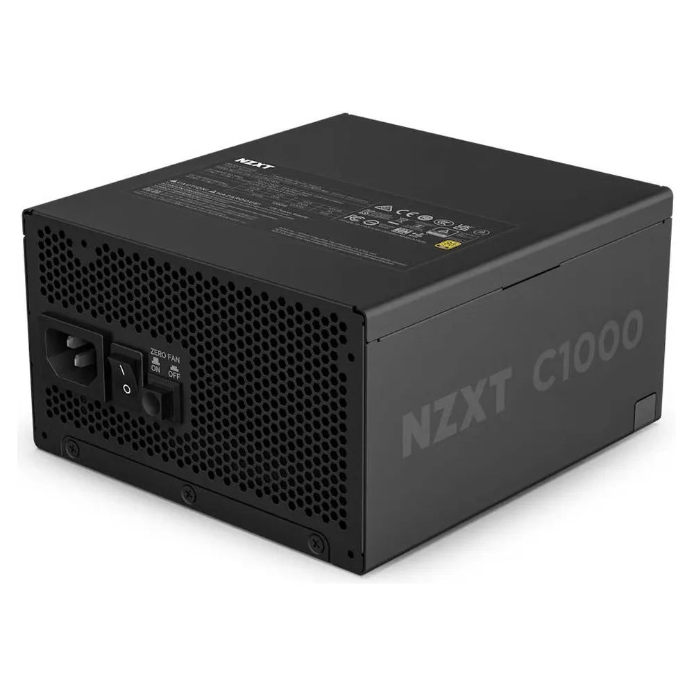 NZXT C1000 Gold Gaming Power Supply, 1000W, Fully Modular, ATX Form Factor, Fluid Dynamic Bearing Fan Design, Space-Saving Size, Modular Cables, 1 Year Warranty