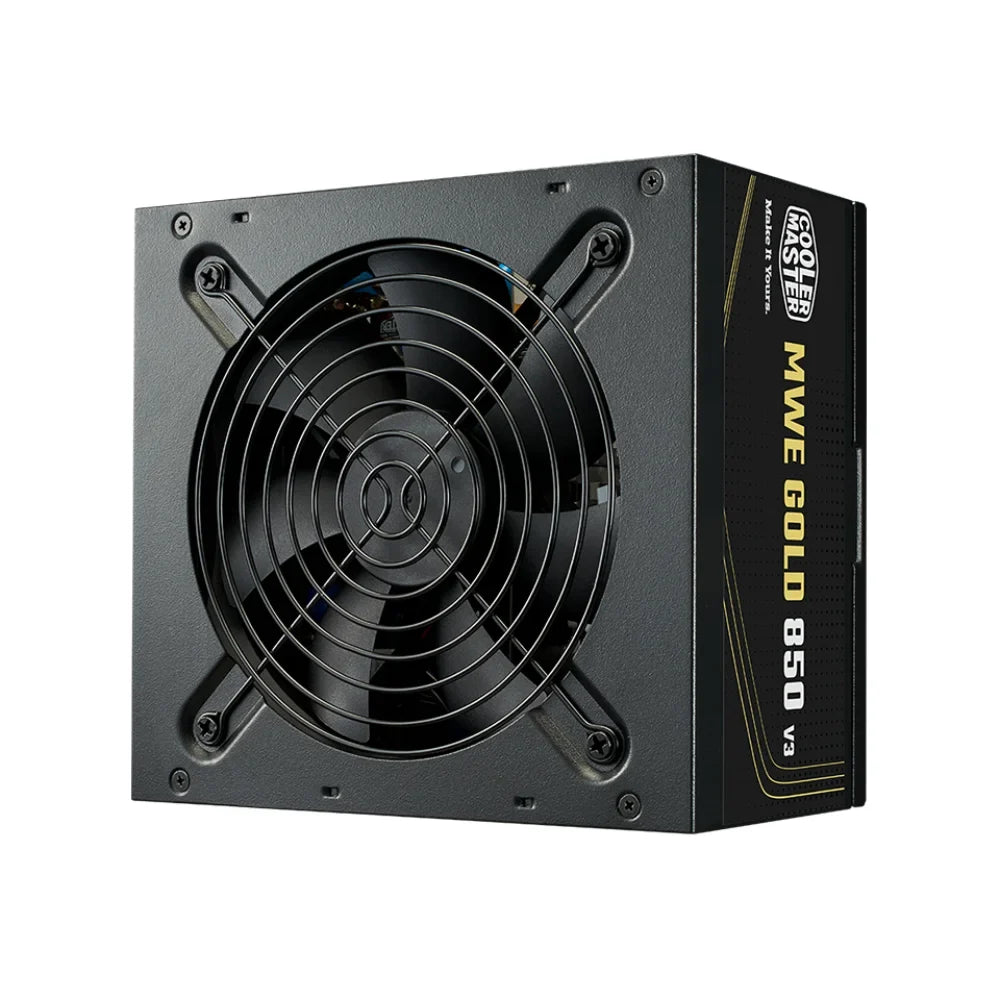 Cooler Master MWE Gold 850 V3 Power Supply, 80 Plus Gold Efficiency, 850W, Non-Modular, ATX Form Factor, RTX Ready, 120mm Quiet Hydrodyanmic Bearing Fan, 1 Year Warranty
