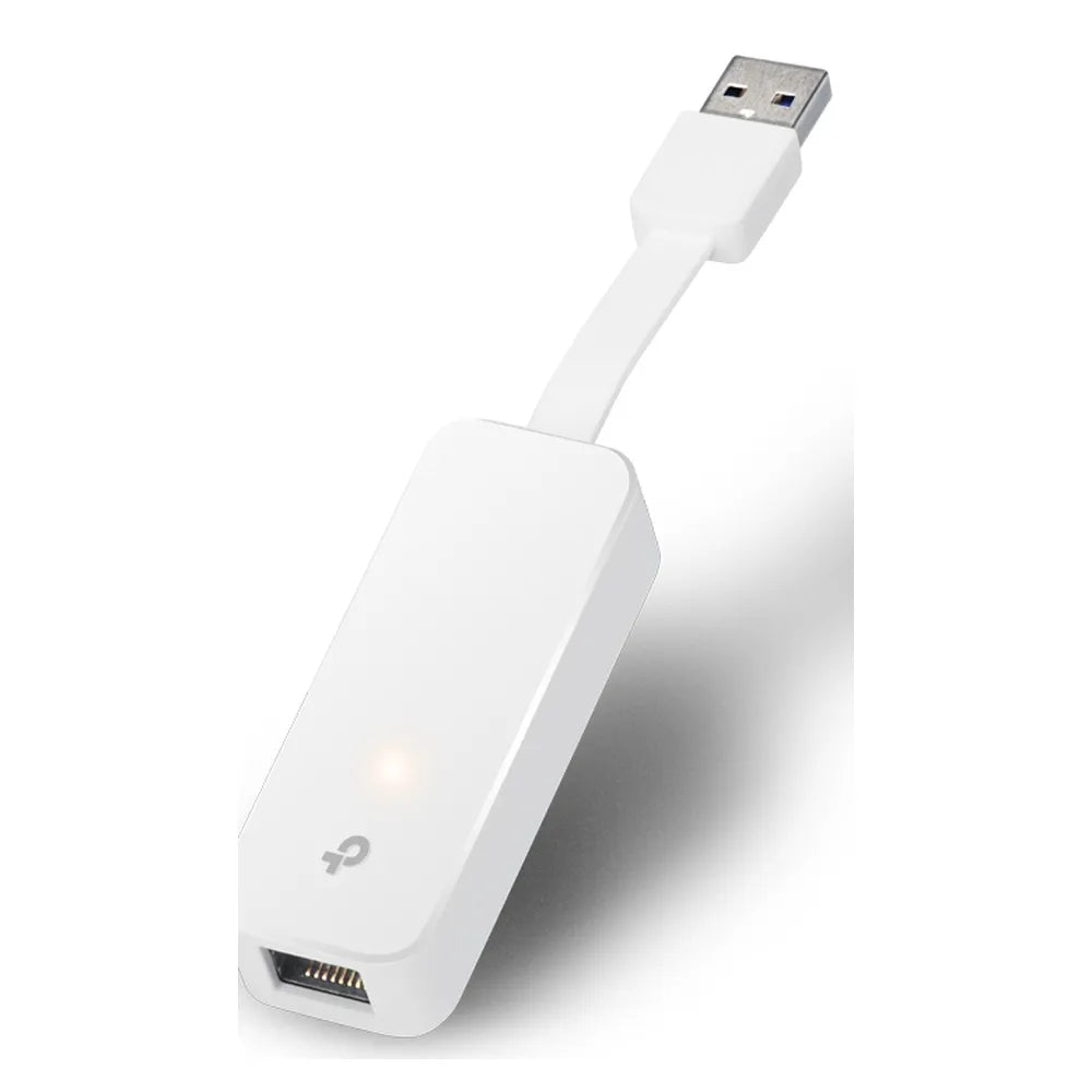 TP-Link UE300 USB 3.0 to Gigabit Ethernet Network Adapter, 10/100/1000Mbps, RJ45 Port, Plug and Play, White, 1 Year Warranty