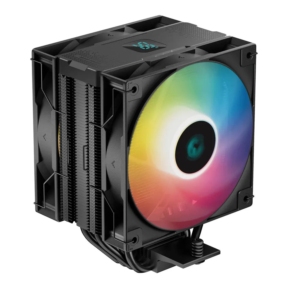 DeepCool AG400 Digital Plus ARGB CPU Cooler, 4 Heatpipes, Real-Time Status Display, Supports Intel, AMD Sockets, Black, 1 Year Warranty