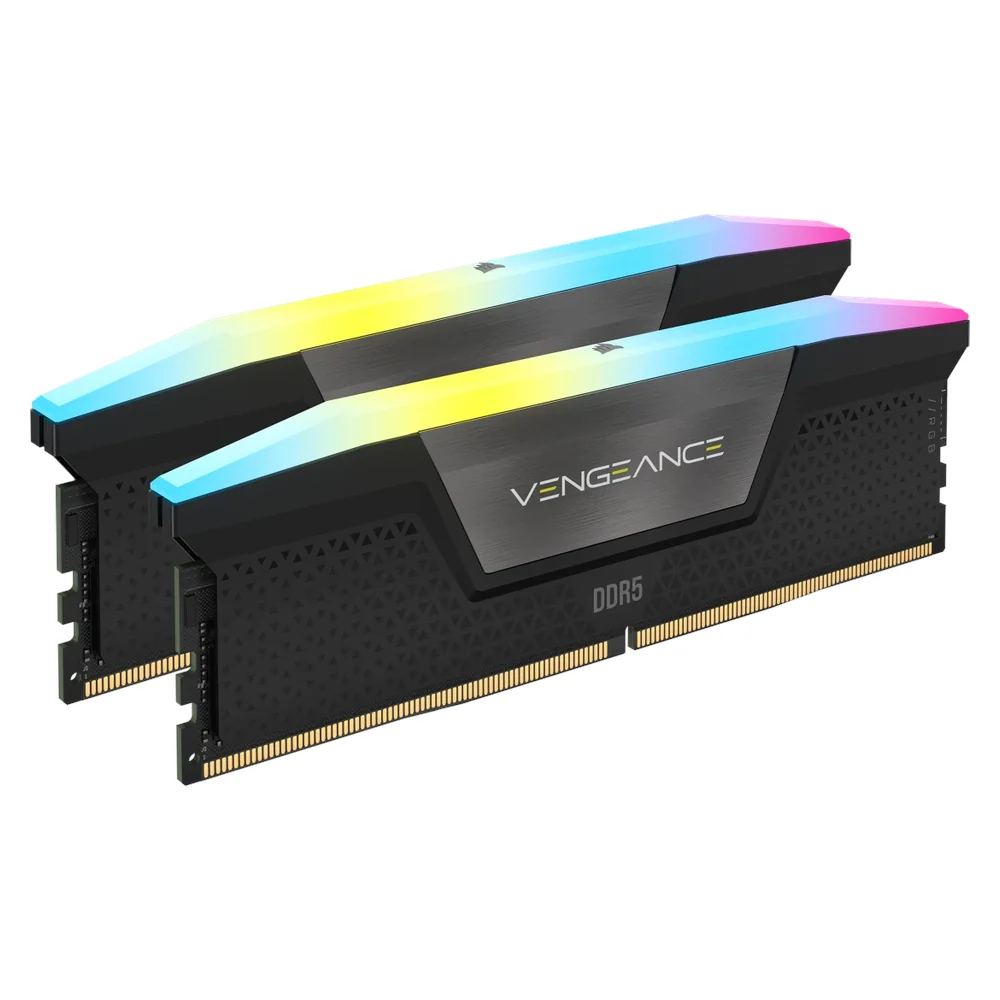 Corsair Vengeance RGB Memory Kit, 96GB (2x48GB), DDR5 DRAM, 6400 MT/s, CL-32, Black, 1 Year Warranty