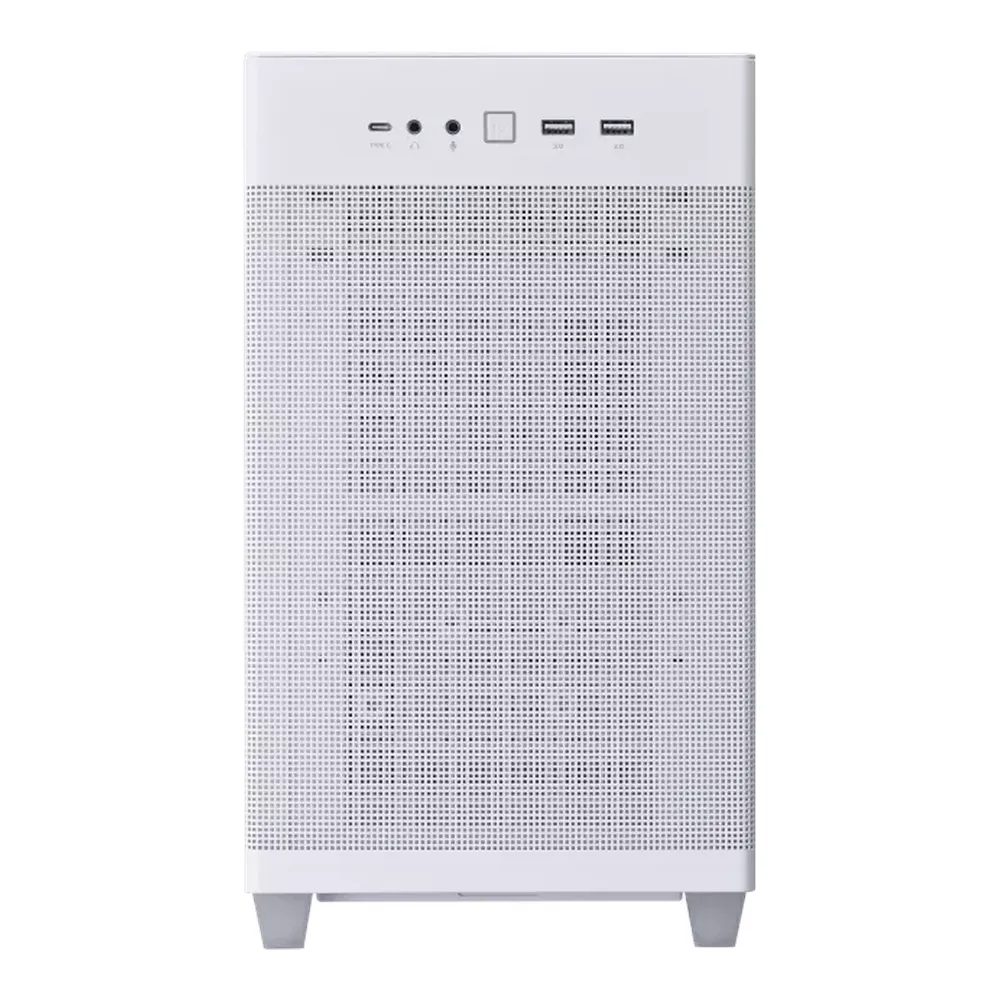 Asus Prime AP201 MicroATX Tower PC Case, Quasi-Filter Mesh Panels, Tool-Free Side Panels, Removable Dust Filters, 1 x 120 mm Fan, 338mm GPU Support, USB 3.2 Gen 2, White, 1 Year Warranty