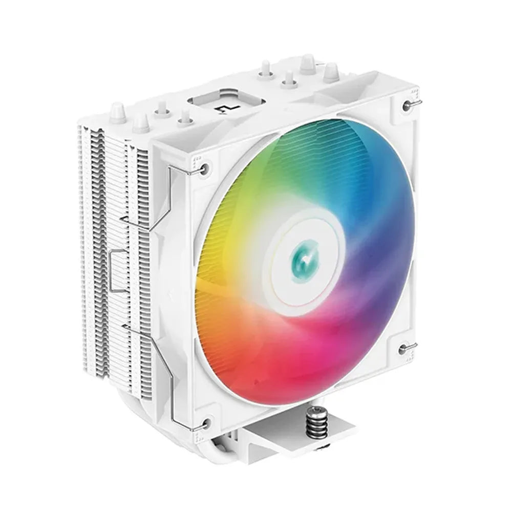 DeepCool AG400 Digital ARGB CPU Cooler, 4 Heatpipes, Real-Time Status Display, Supports Intel, AMD Sockets, White, 1 Year Warranty