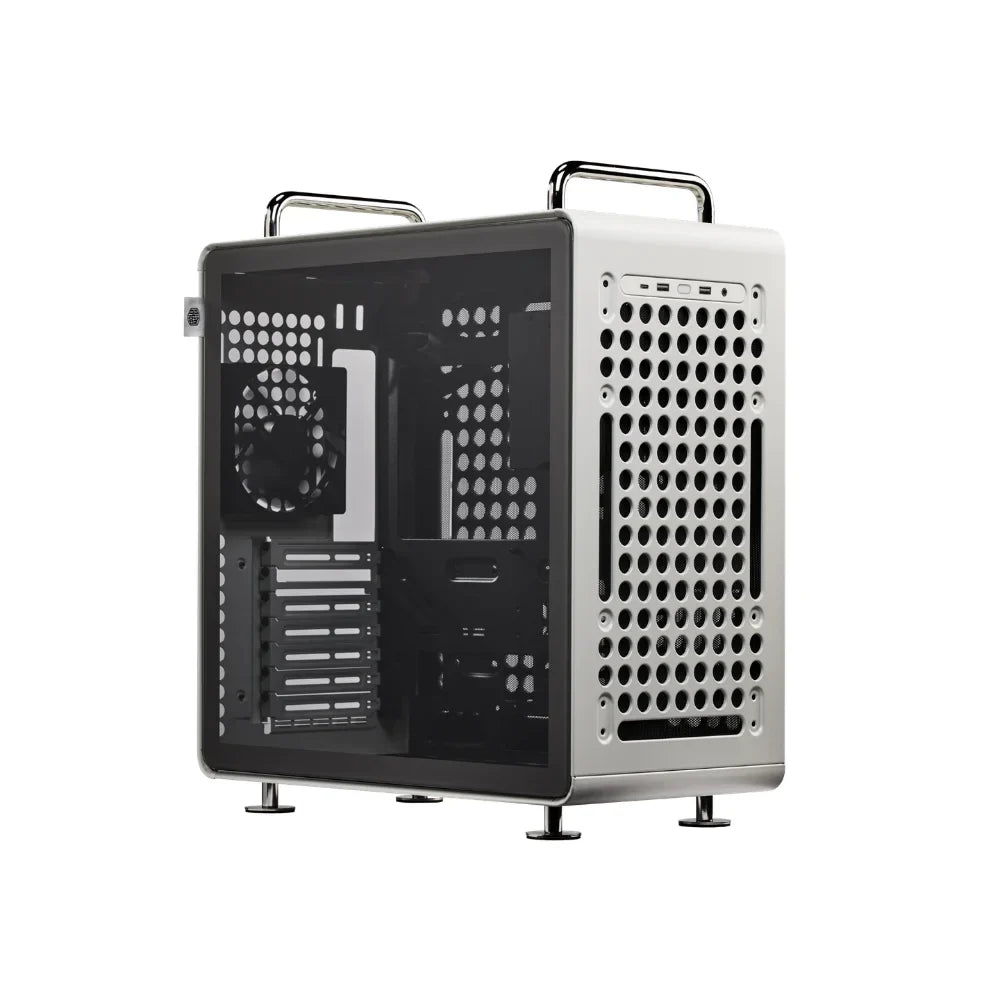 Cooler Master QUBE 540 Mid Tower PC Case, Tempered Glass Side Panel, 415mm GPU Support, USB 3.2 Gen 2, Moonstone White, 1 Year Warranty