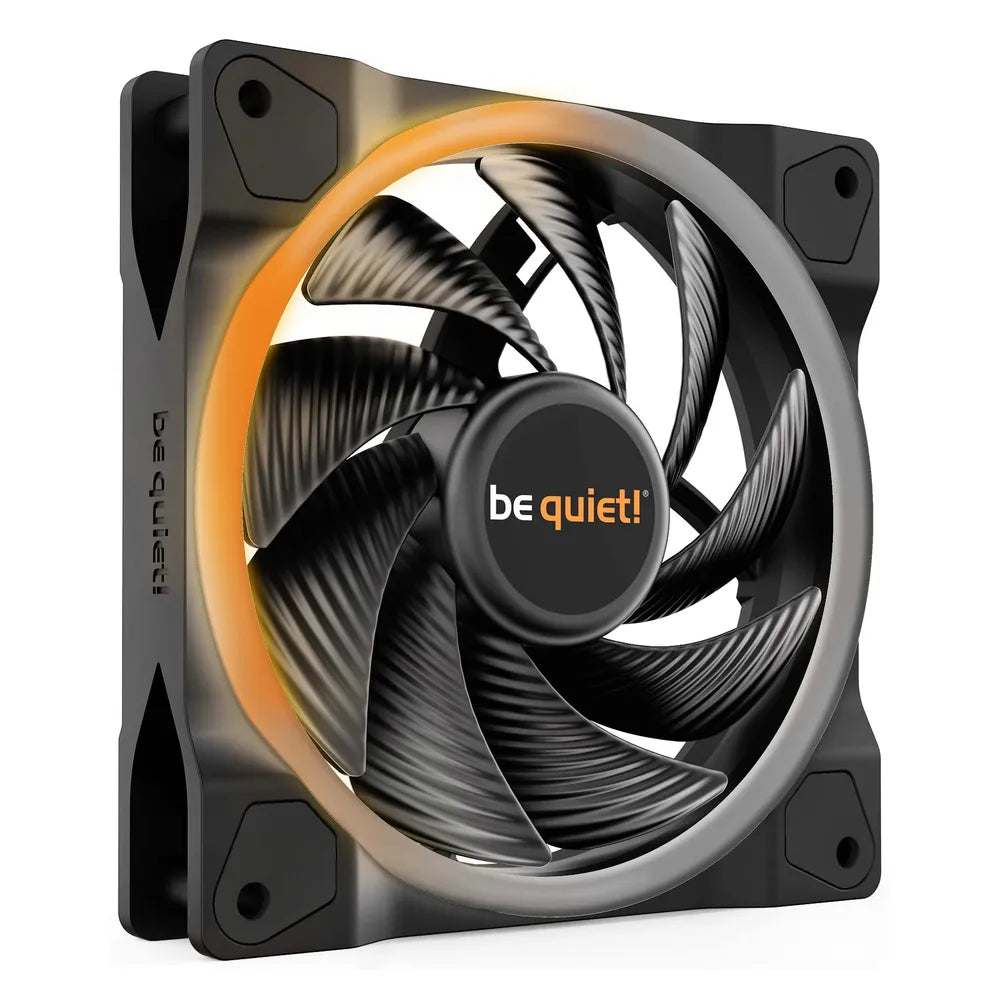 Be Quiet! Light Wings 120mm PWM High-Speed Case Fan, Rifle Bearing, 120mm Fan Size, 2500 rpm Fan Speed, Addressable RGB LED Lighting, Black, 1 Year Warranty