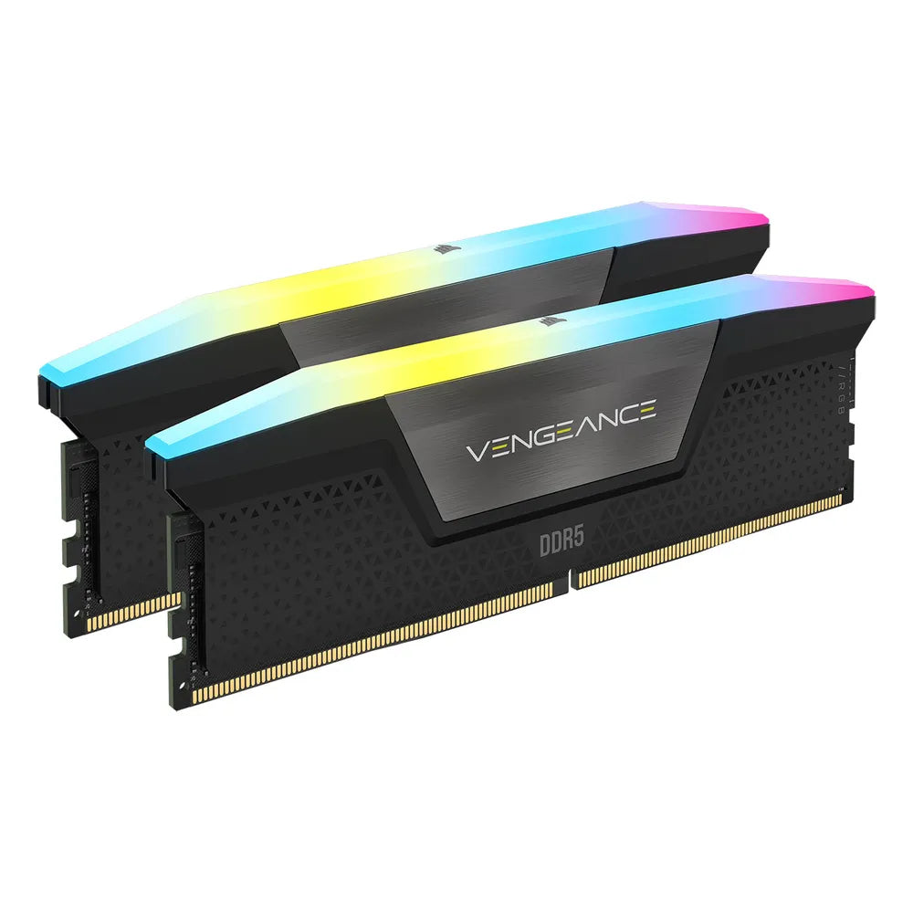 Corsair Vengeance RGB Memory Kit, 96GB (2x48GB), DDR5 DRAM, 6000 MT/s, CL-36, Black, 1 Year Warranty