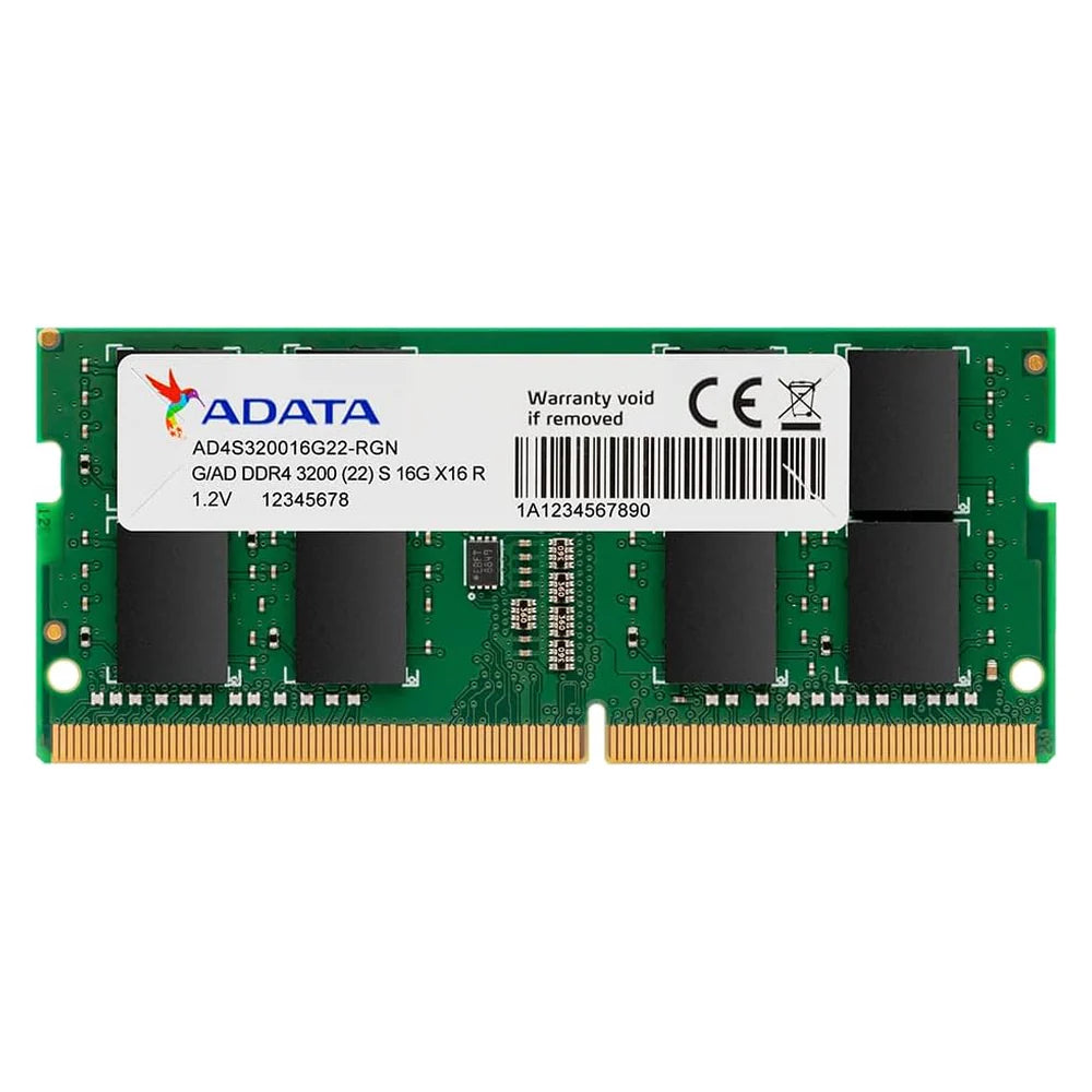 ADATA SO-DIMM Memory Module, 16GB (1x16GB), DDR4 DRAM, 3200 MT/s, 1 Year Warranty