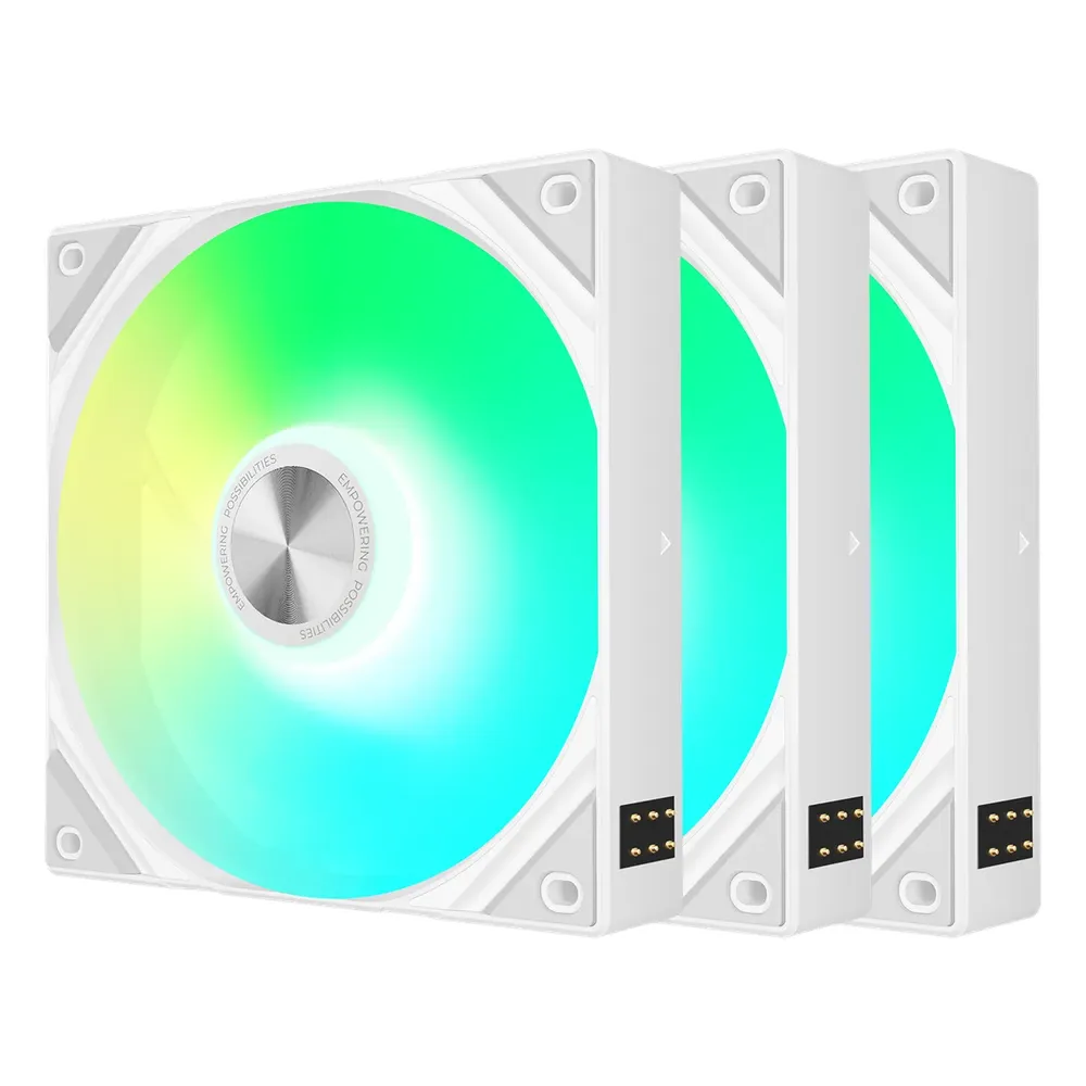 Tryx Rota SL 120 ARGB Case Fans, Pack Of 3, Fluid Dynamic Bearing, 120mm Fan Size, 1850 rpm Fan Speed, Addressable RGB LED Lighting, White, 1 Year Warranty