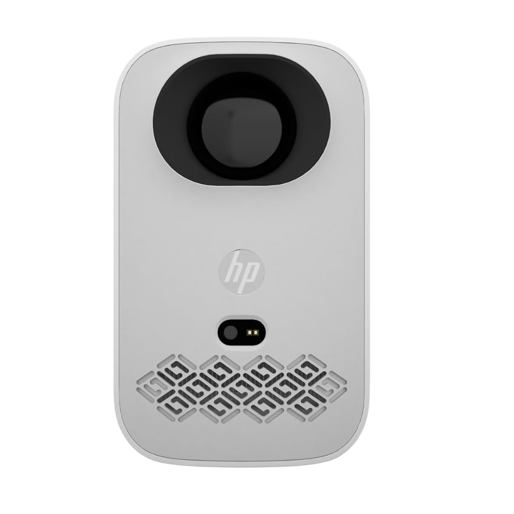 HP CC360 Smart Projector, FHD 1920 x 1080 Resolution, 500 LED Lumens Brightness, Auto focus, Wi-Fi, HDMI, Compact, Bluetooth, Portable Design, Built-in Stereo Speakers, White, 1 Year Warranty